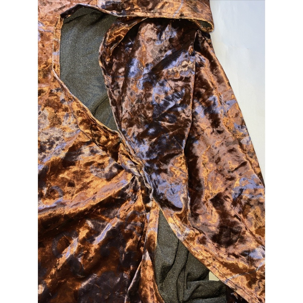 Torrid Velvet Burnout Ruana One Size Kimono Cardigan Copper Brown Boho Festival - Picture 8 of 8